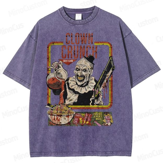 Clown Crunch Horror Cereal Washed T-Shirt