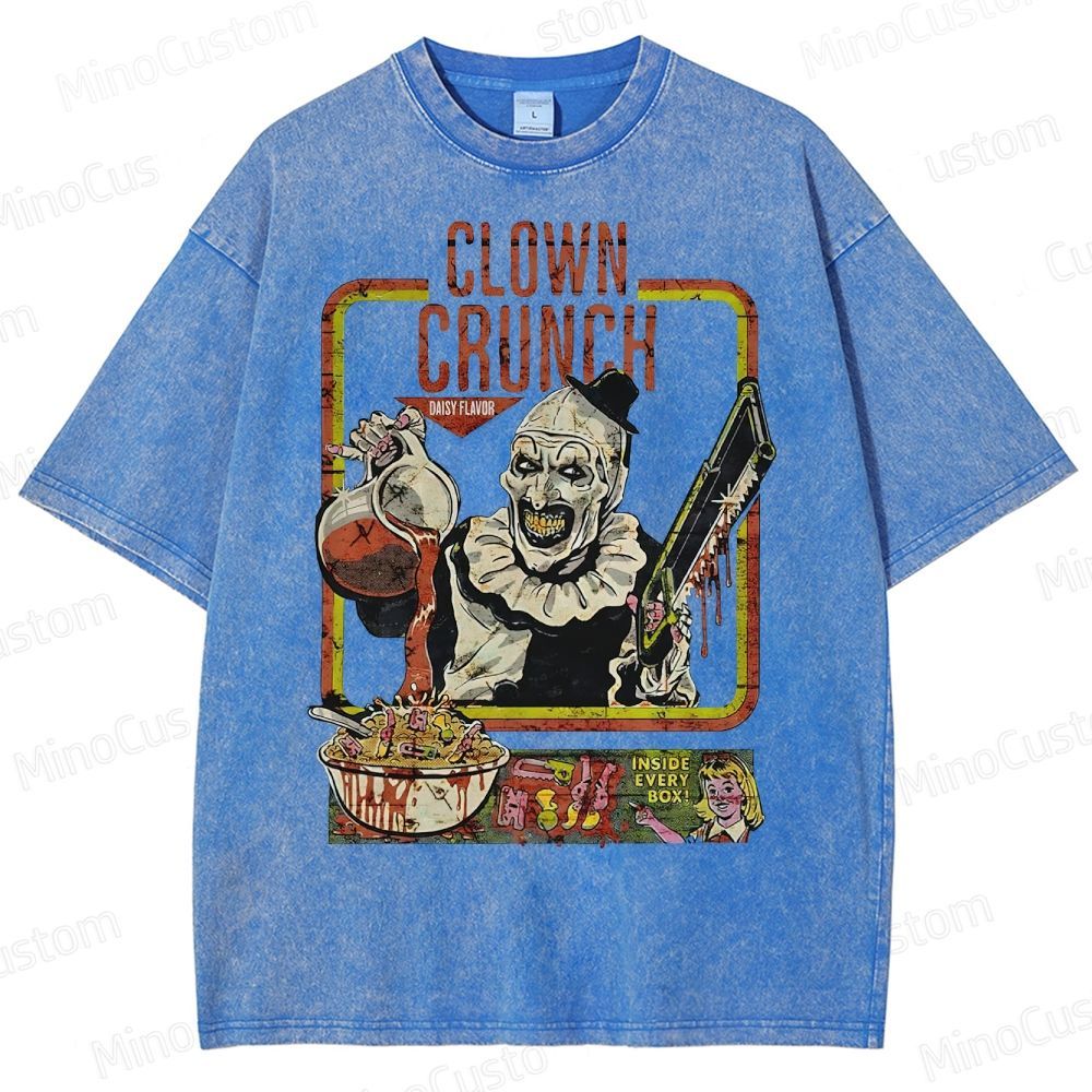 Clown Crunch Horror Cereal Washed T-Shirt