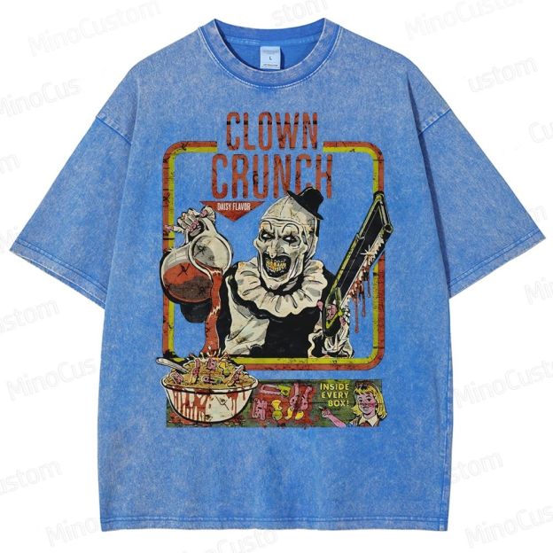 Clown Crunch Horror Cereal Washed T-Shirt