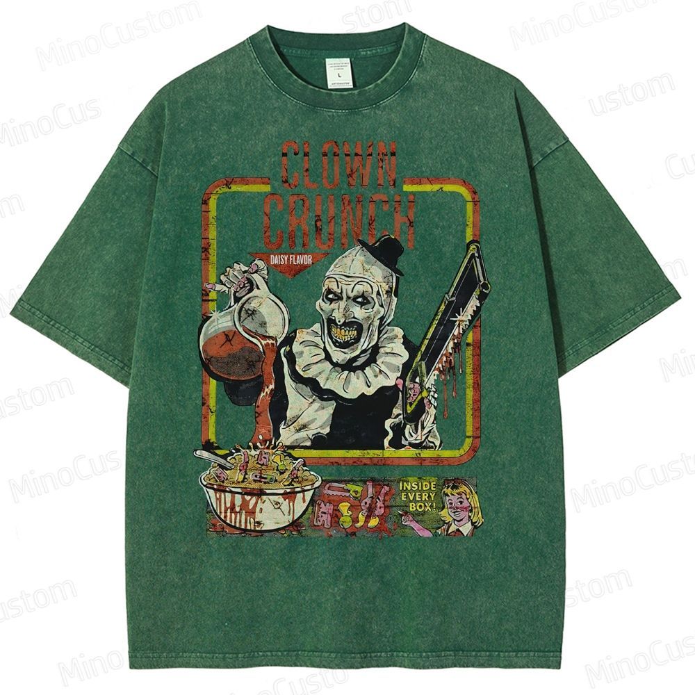 Clown Crunch Horror Cereal Washed T-Shirt