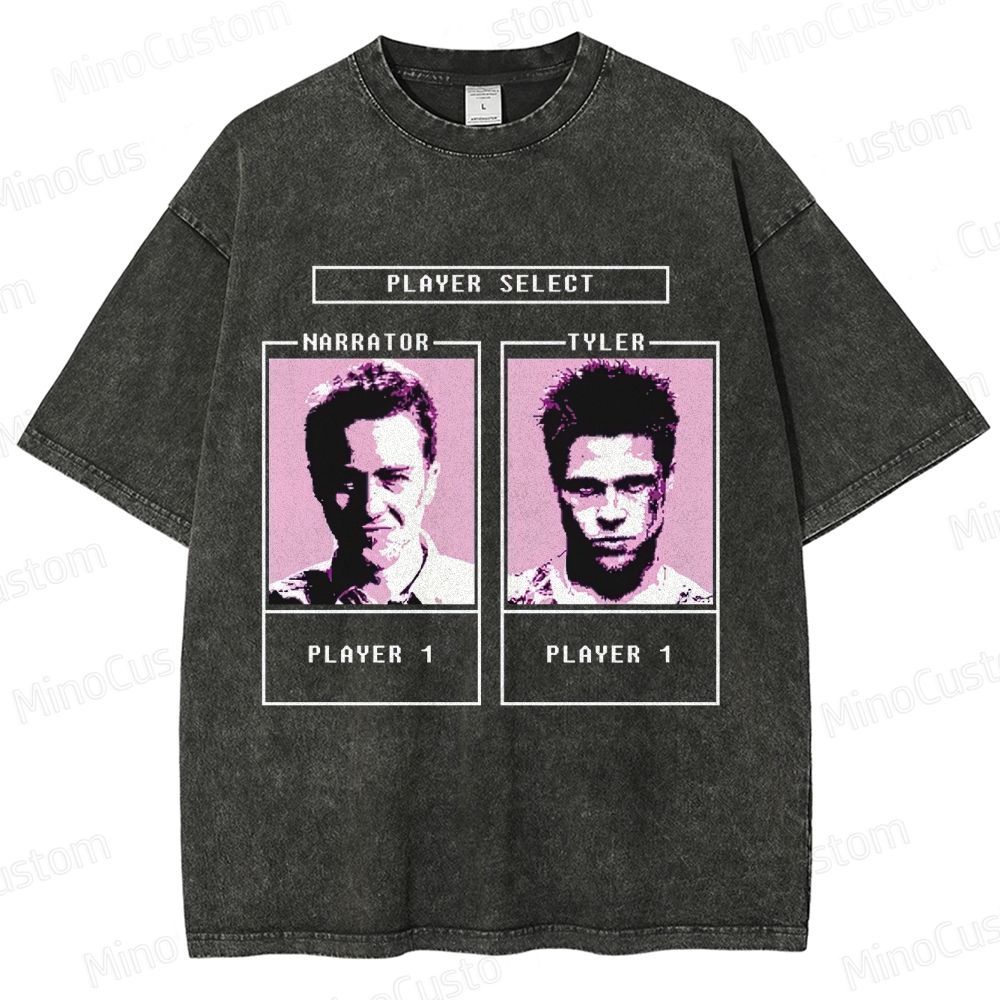 Fight Club "Player Select" Graphic Washed T - Shirt