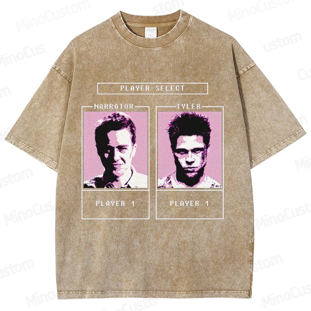 Fight Club "Player Select" Graphic Washed T - Shirt