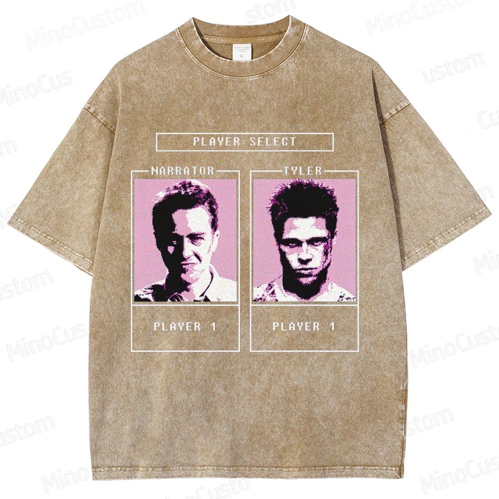 Fight Club "Player Select" Graphic Washed T - Shirt