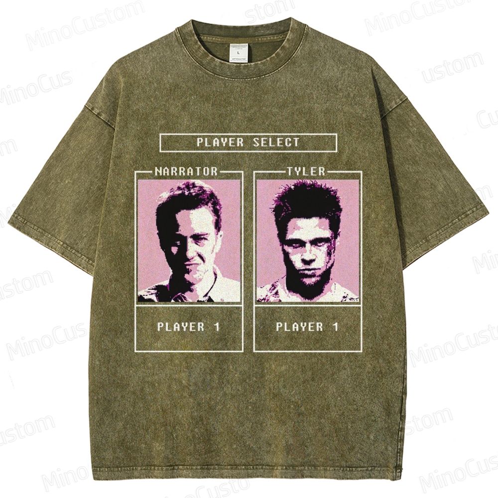 Fight Club "Player Select" Graphic Washed T - Shirt