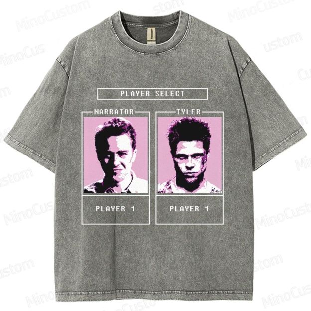 Fight Club "Player Select" Graphic Washed T - Shirt