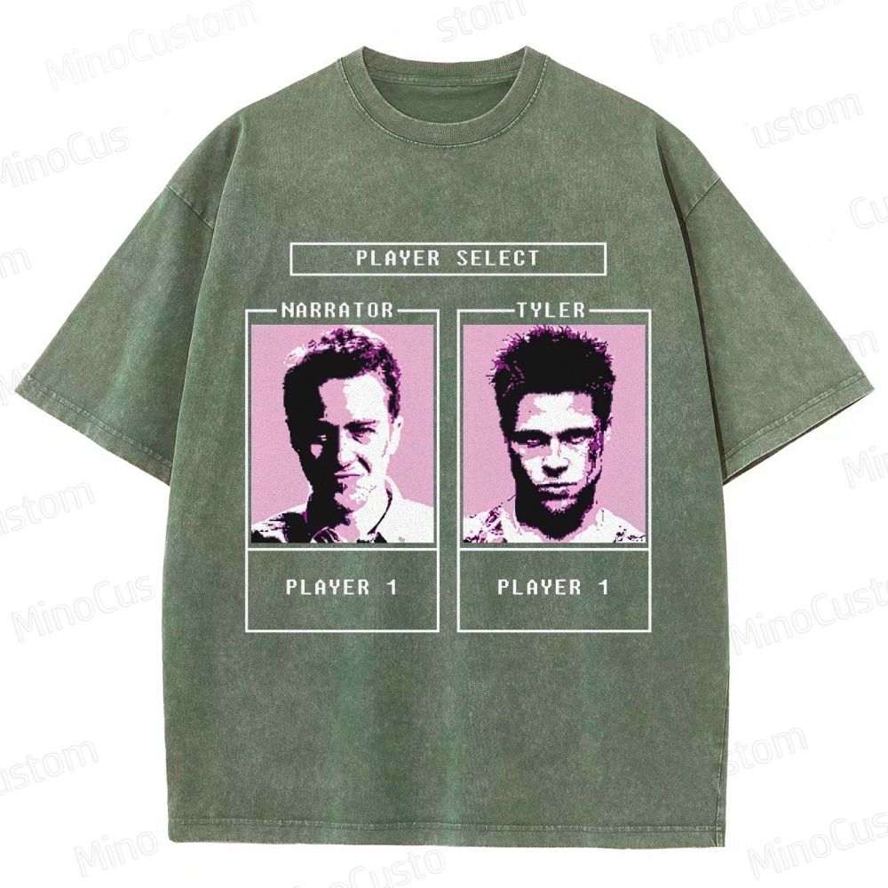 Fight Club "Player Select" Graphic Washed T - Shirt