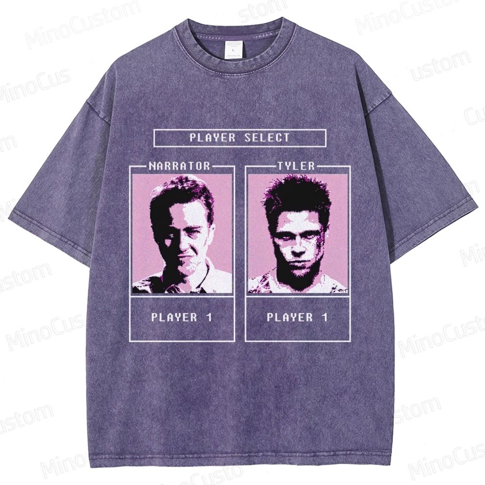 Fight Club "Player Select" Graphic Washed T - Shirt
