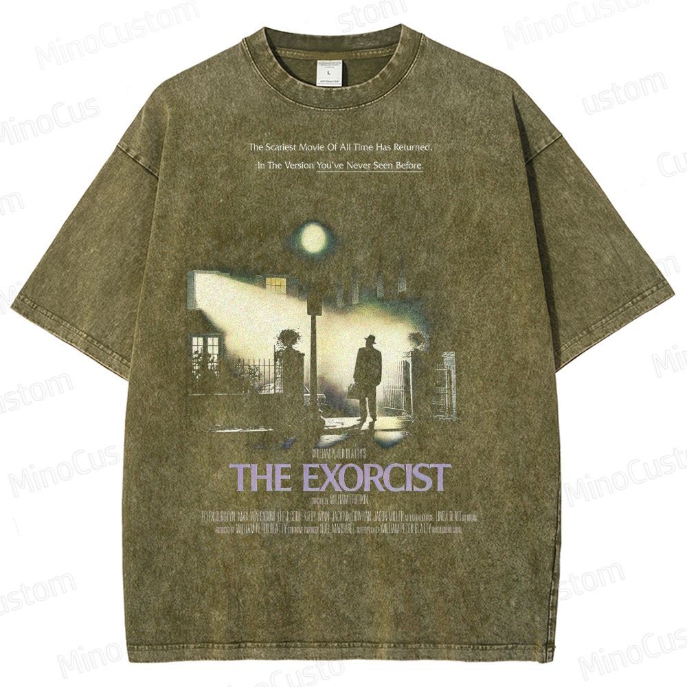 The Exorcist Horror Poster Washed T-Shirt