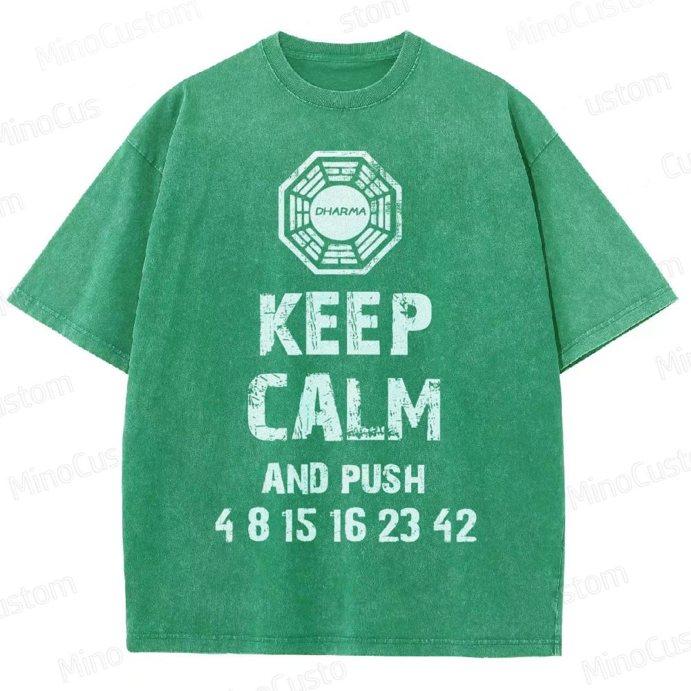 DHARMA Initiative “Keep Calm and Push” Washed T-Shirt 