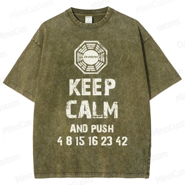 DHARMA Initiative “Keep Calm and Push” Washed T-Shirt 