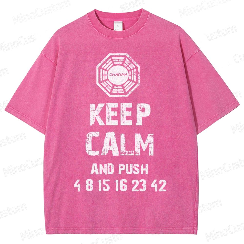 DHARMA Initiative “Keep Calm and Push” Washed T-Shirt 