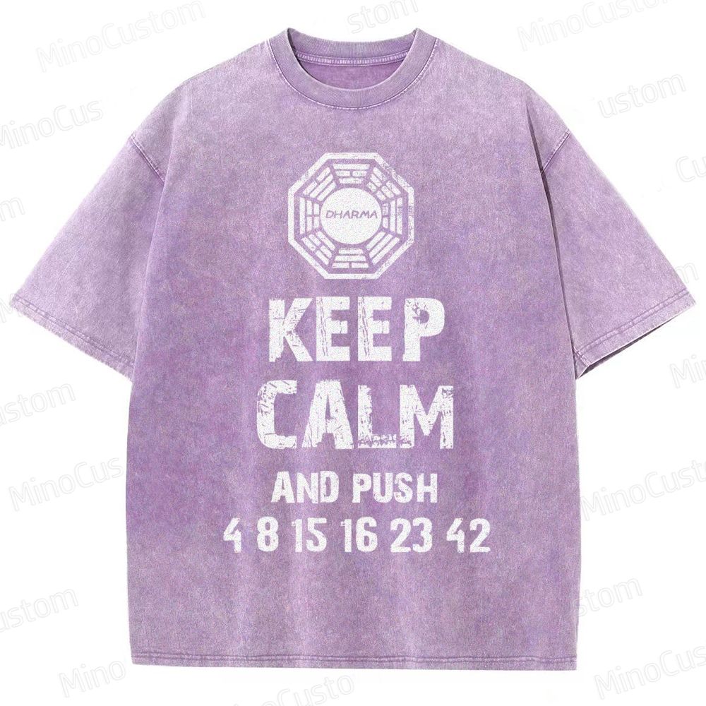 DHARMA Initiative “Keep Calm and Push” Washed T-Shirt 