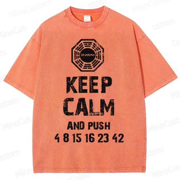 DHARMA Initiative “Keep Calm and Push” Washed T-Shirt 