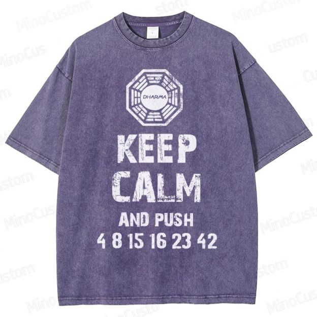 DHARMA Initiative “Keep Calm and Push” Washed T-Shirt 
