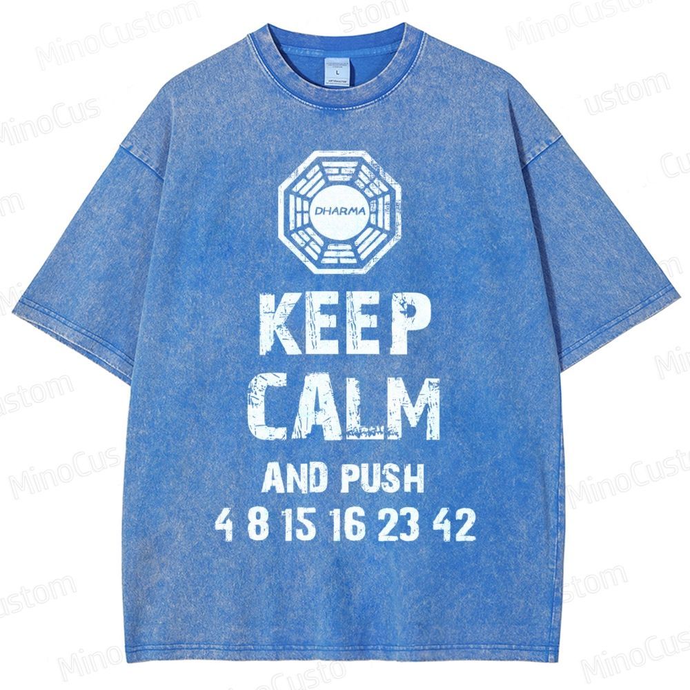 DHARMA Initiative “Keep Calm and Push” Washed T-Shirt 