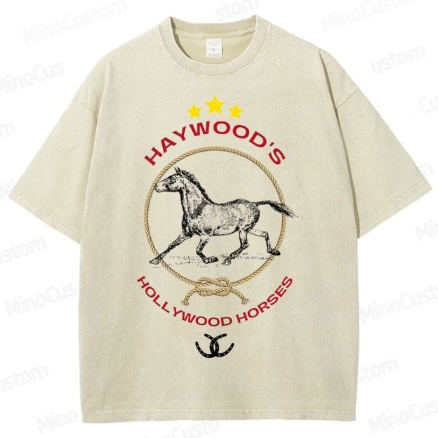 Nope Haywood's Hollywood Horses Graphic Washed T - Shirt