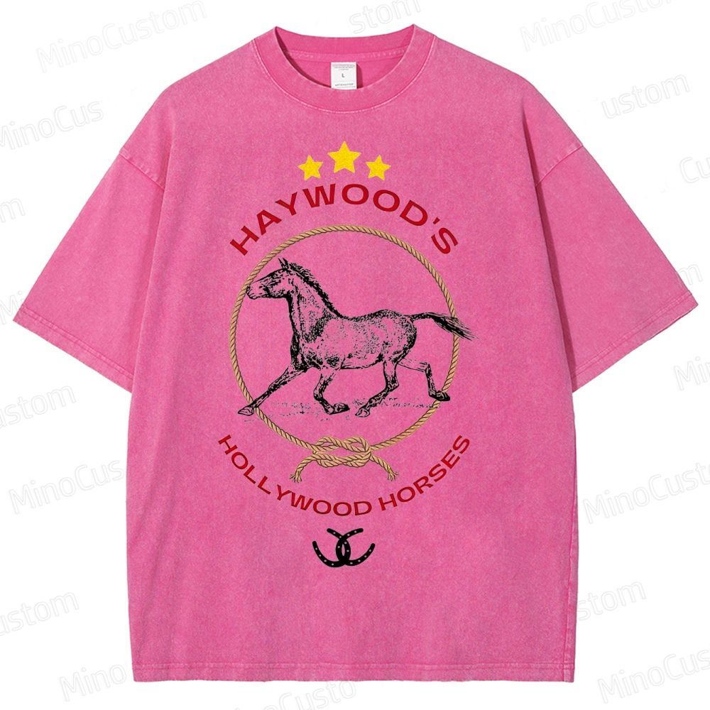 Nope Haywood's Hollywood Horses Graphic Washed T - Shirt