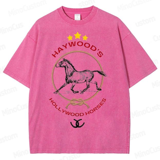 Nope Haywood's Hollywood Horses Graphic Washed T - Shirt