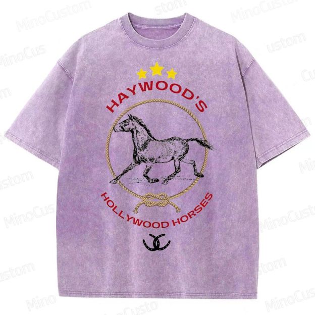 Nope Haywood's Hollywood Horses Graphic Washed T - Shirt