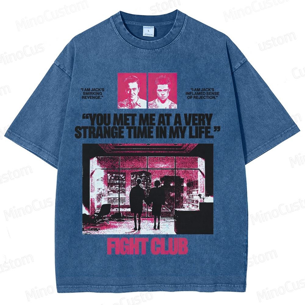 Fight Club Iconic Quote & Graphic Washed T - Shirt