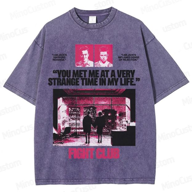 Fight Club Iconic Quote & Graphic Washed T - Shirt
