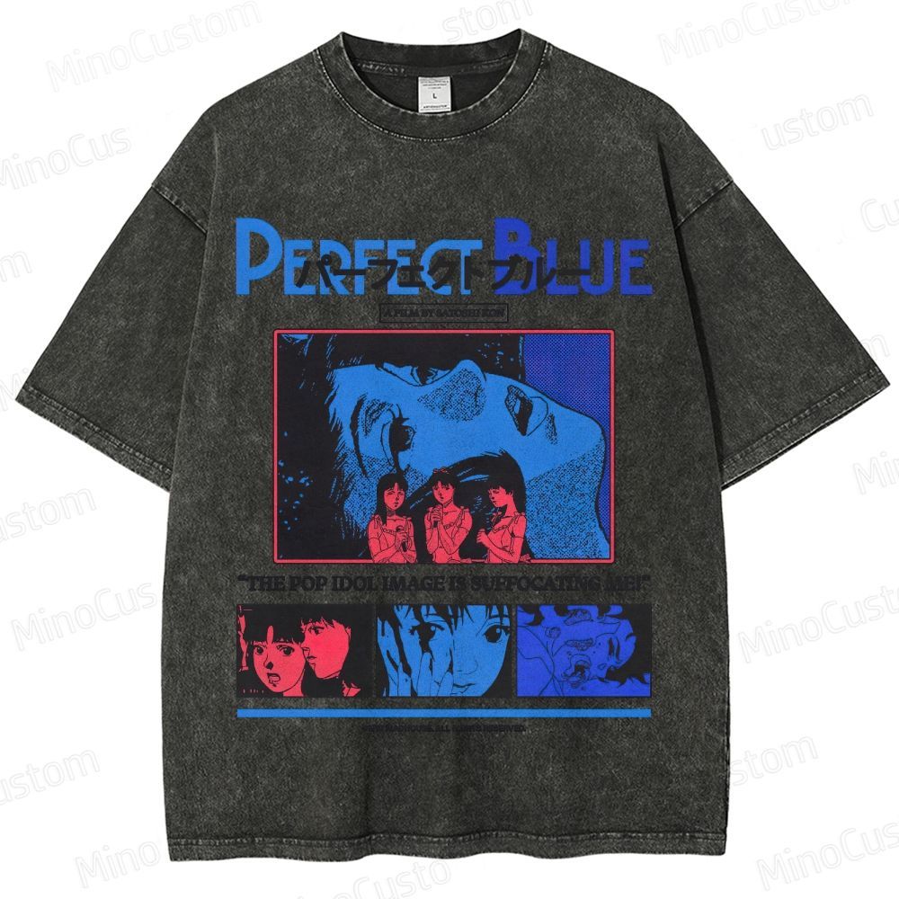 Perfect Blue Movie Graphic Washed T - Shirt