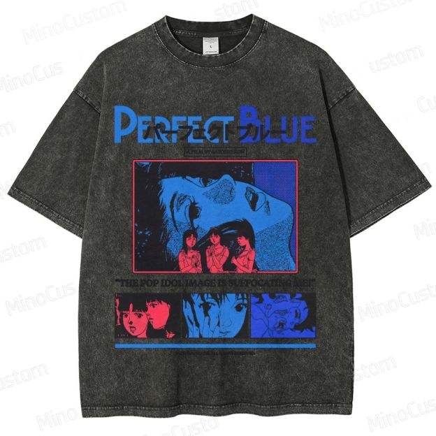 Perfect Blue Movie Graphic Washed T - Shirt