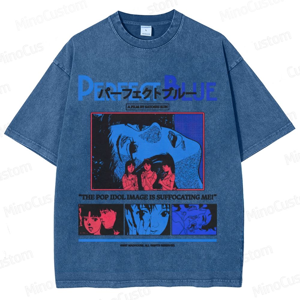 Perfect Blue Movie Graphic Washed T - Shirt