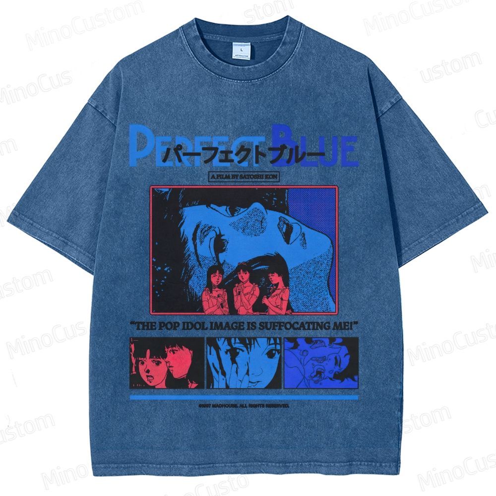 Perfect Blue Movie Graphic Washed T - Shirt