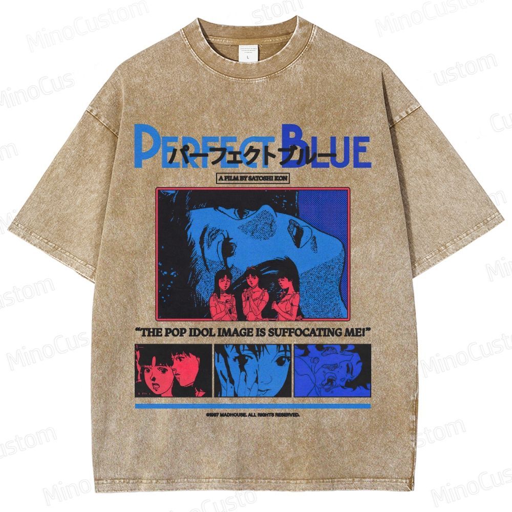 Perfect Blue Movie Graphic Washed T - Shirt