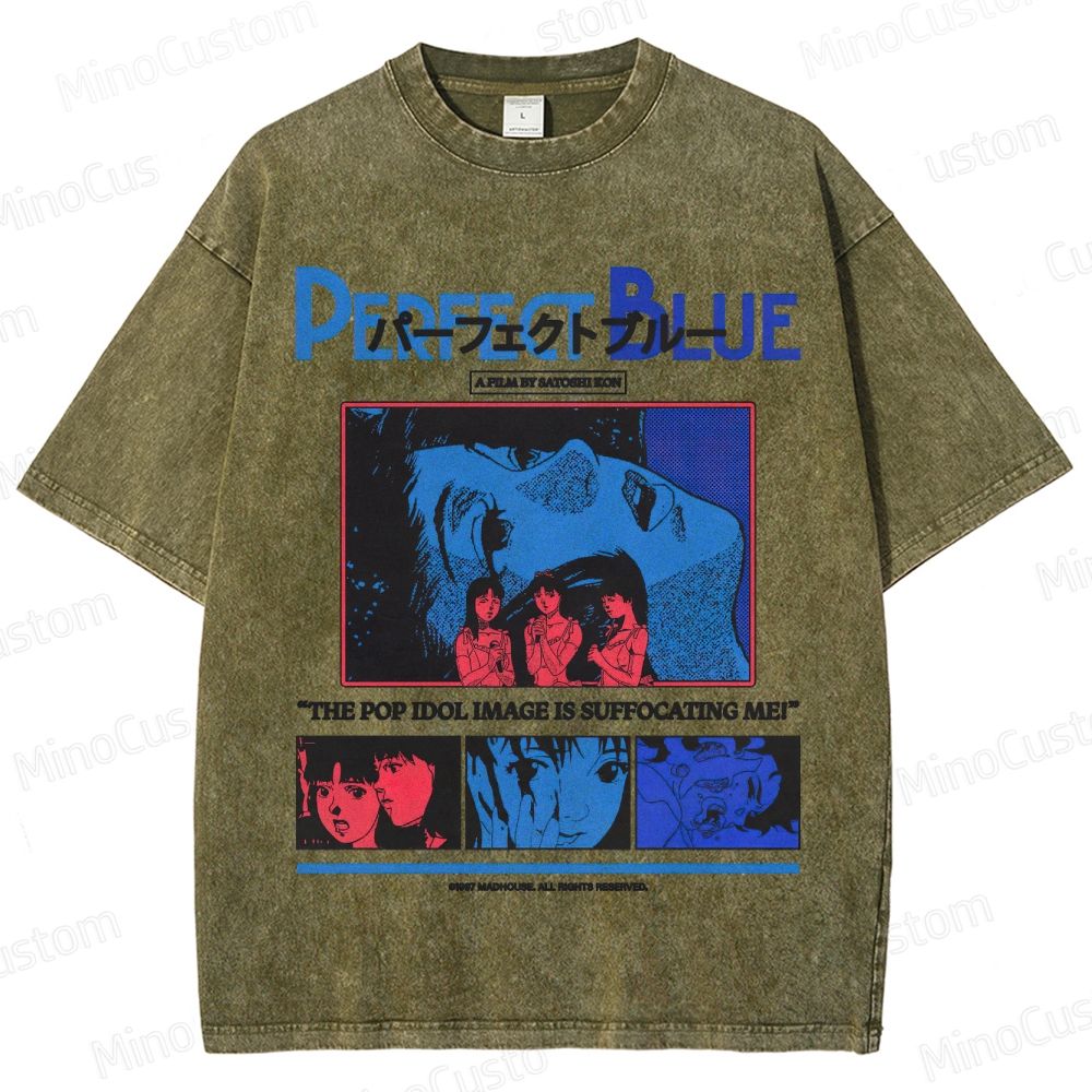 Perfect Blue Movie Graphic Washed T - Shirt