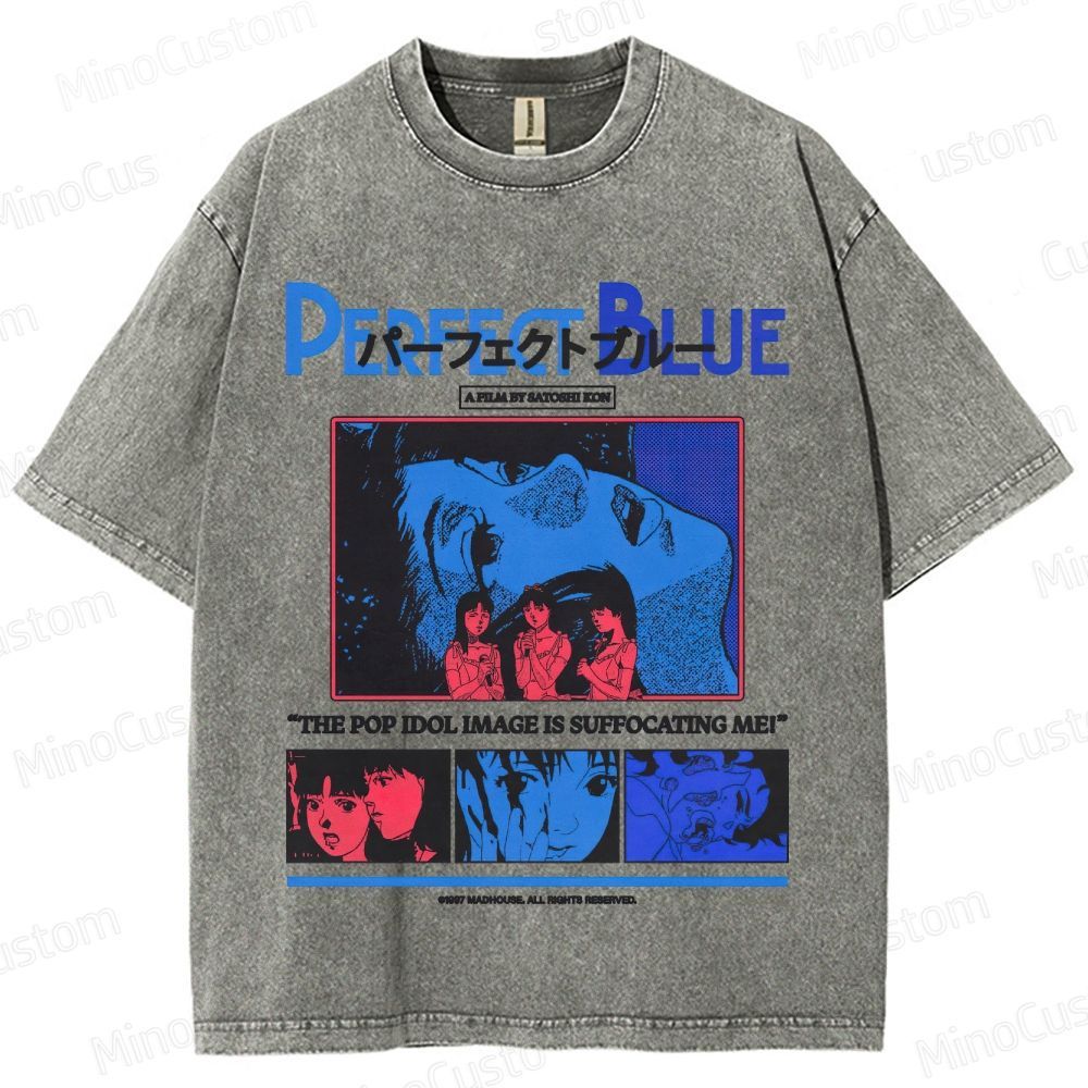 Perfect Blue Movie Graphic Washed T - Shirt