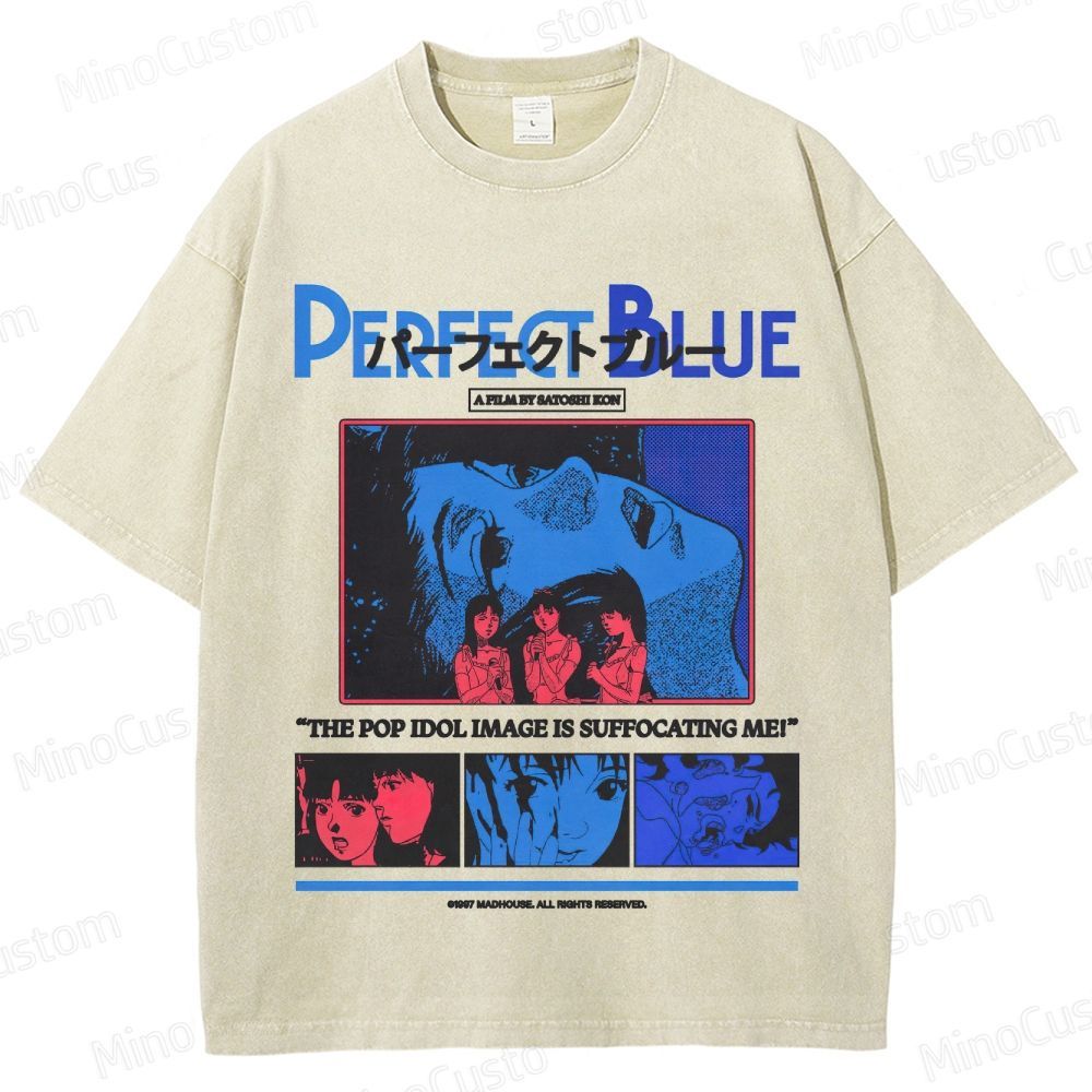 Perfect Blue Movie Graphic Washed T - Shirt