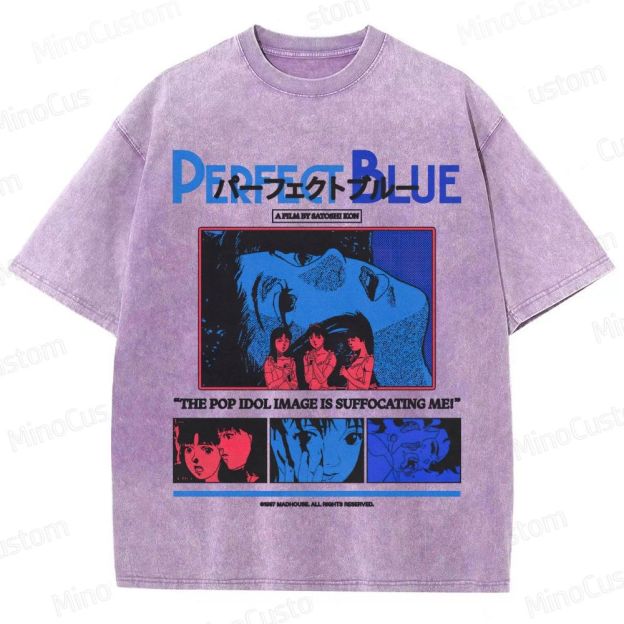 Perfect Blue Movie Graphic Washed T - Shirt