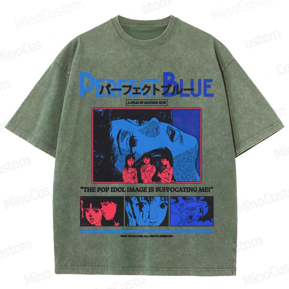 Perfect Blue Movie Graphic Washed T - Shirt