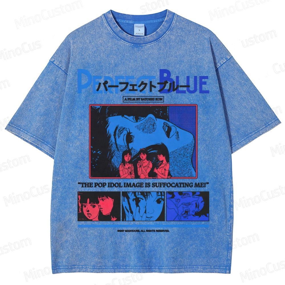 Perfect Blue Movie Graphic Washed T - Shirt