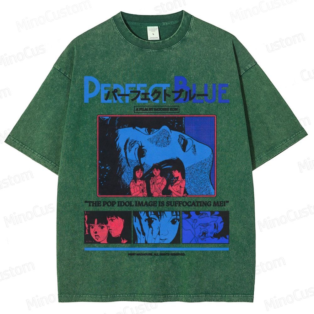 Perfect Blue Movie Graphic Washed T - Shirt