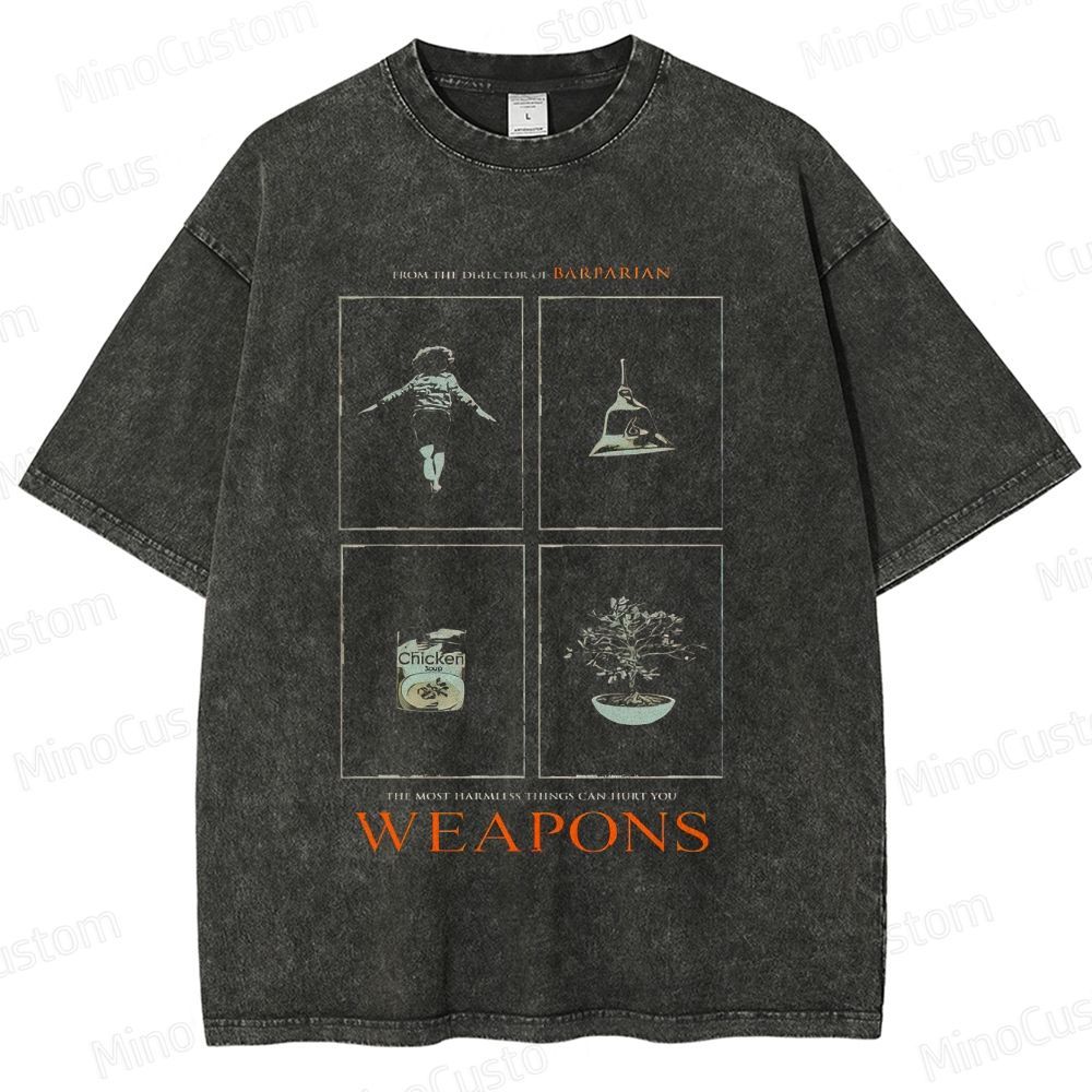 Barbarian Movie "Weapons" Graphic Washed T - Shirt