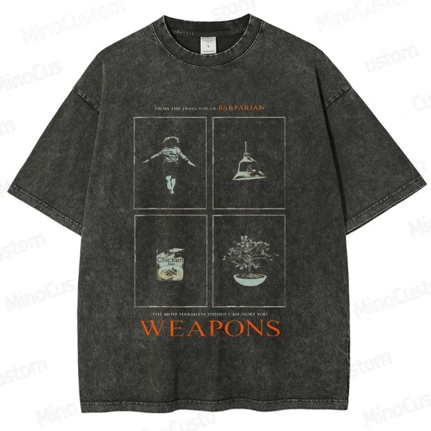 Barbarian Movie "Weapons" Graphic Washed T - Shirt