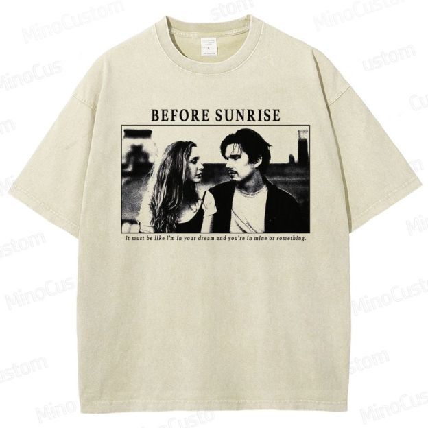Before Sunrise Movie Graphic Washed T - Shirt
