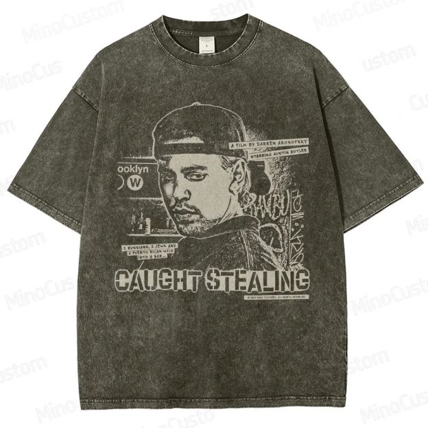 Caught Stealing Movie Graphic Washed T - Shirt