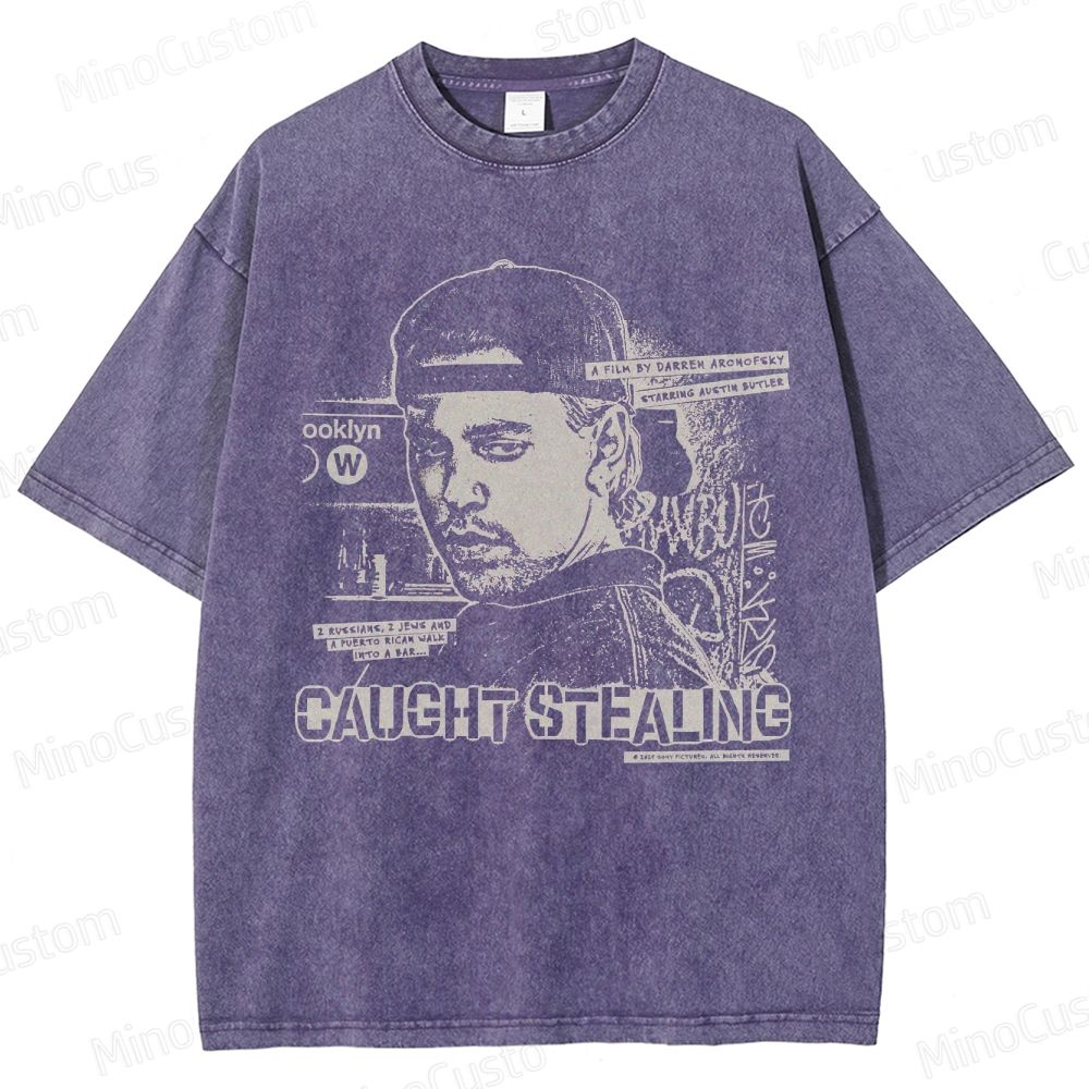 Caught Stealing Movie Graphic Washed T - Shirt