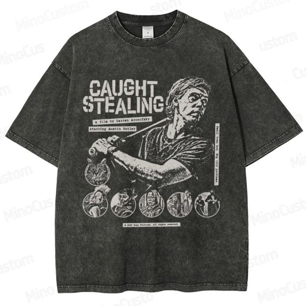 Caught Stealing Movie Graphic Washed T - Shirt