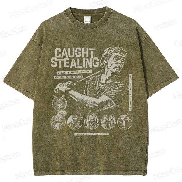Caught Stealing Movie Graphic Washed T - Shirt