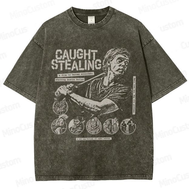 Caught Stealing Movie Graphic Washed T - Shirt