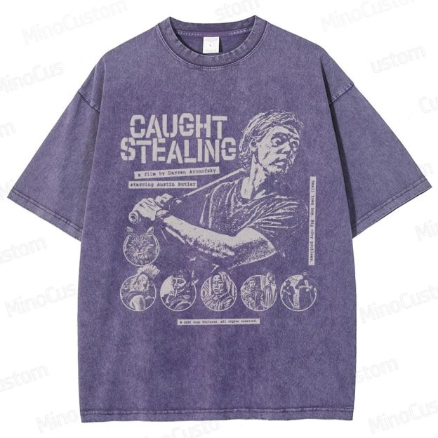 Caught Stealing Movie Graphic Washed T - Shirt