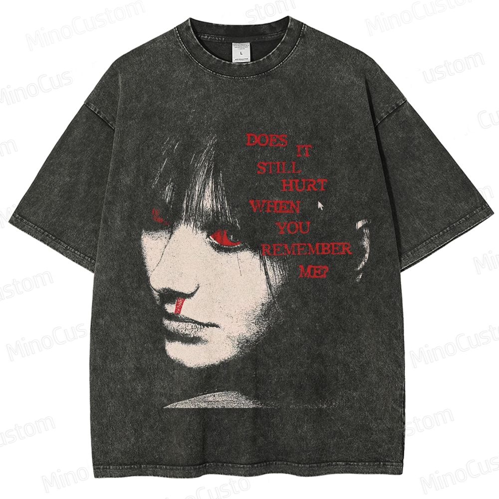 Vintage Emotional Graphic Washed T - Shirt