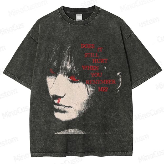 Vintage Emotional Graphic Washed T - Shirt