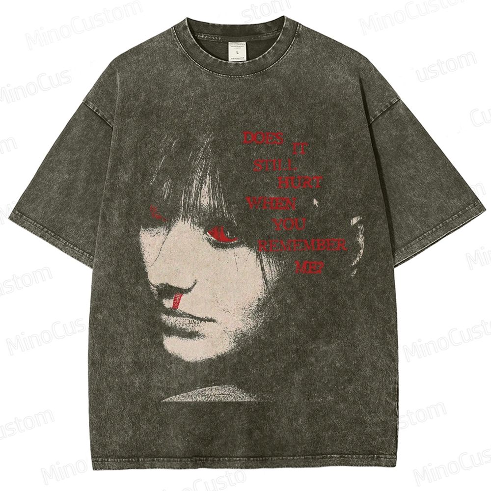 Vintage Emotional Graphic Washed T - Shirt