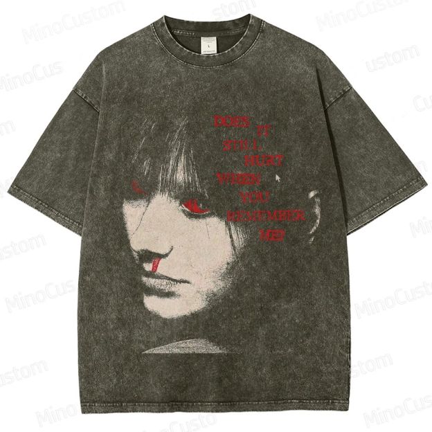 Vintage Emotional Graphic Washed T - Shirt